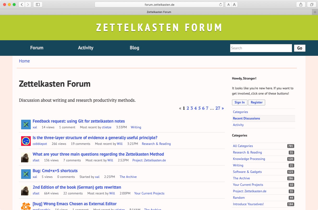 screenshot of the forum